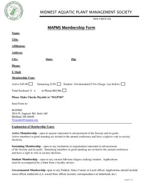 Fillable Online Mapms New Member Form Fax Email Print Pdffiller