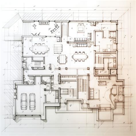 Premium AI Image | Architectural drawing blueprint Generative AI