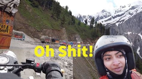 Crossing The Dangerous Zojila Pass Srinagar To Kargil Bike Ride Leh