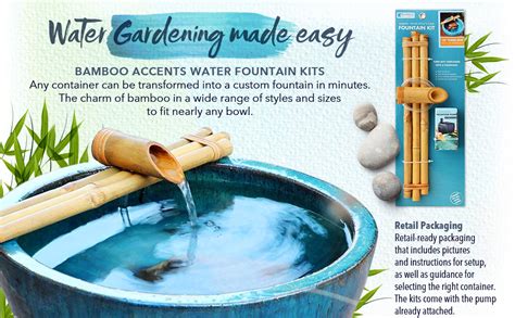 Amazon Bamboo Accents Low Profile Water Fountain For Garden