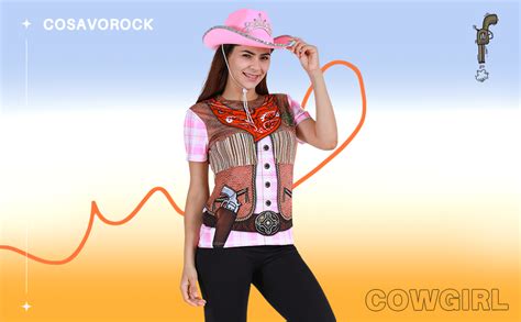 Cosavorock Womens Cowgirl Costume T Shirts Uk Fashion