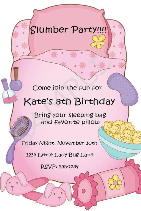 Birthday Sleepover Invitations Free Printable