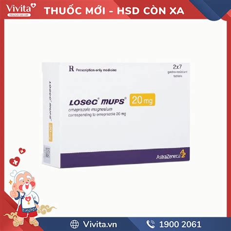 Thuốc Trị Trào Ngược Dạ Dày Thực Quản Losec Mups 20mg 14 Viên Vivita