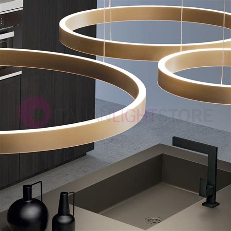 CRISEIDE S3D Gea Luce Modern Suspension 3 Decentralized Led Rings