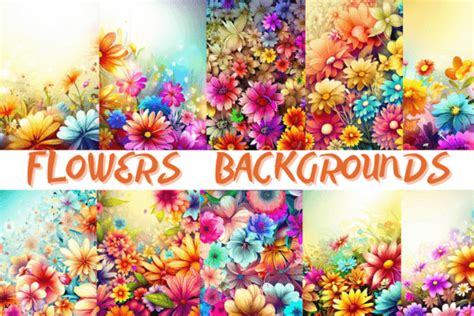 Summer Flowers Backgrounds Graphic by Endrawsart · Creative Fabrica