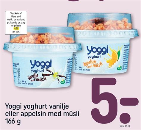 Yoggi Yoghurt Vanilje Eller Appelsin Med M Sli Tilbud Hos Rema