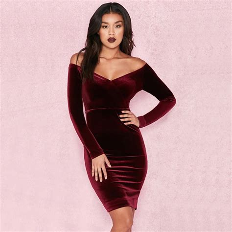 Newest Fashion Women Off Shoulder Velvet Dress Sexy Strapless