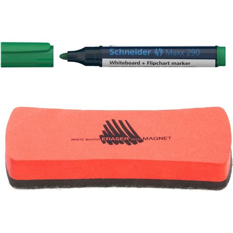 Set Pentru Whiteboard Marker Verde Schneider Si Burete ICO EMAG Ro