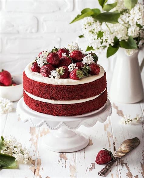 Red Velvet Naked Cake Red Velvet Birthday Cake Elegant Birthday