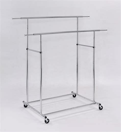 65″in Dual Bar Adjustable Industrial Garment Rack