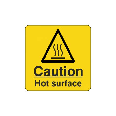 Caution Hot Surface Sign Square