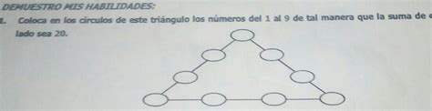 Coloca En Los C Rculos De Este Tri Ngulo Los N Meros Del Al De Tal