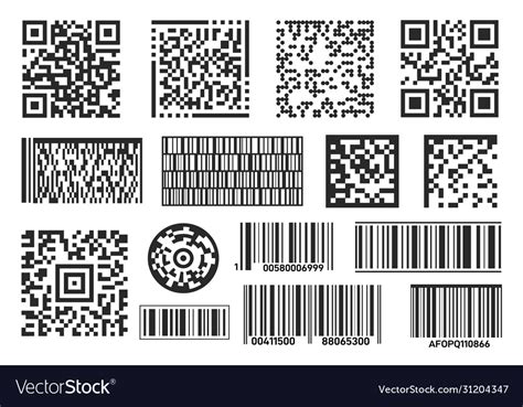 Barcode Bar Code Label Isolated For Scan Info Vector Image