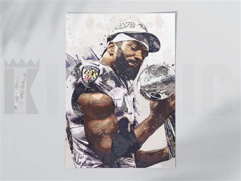 Ed Reed Baltimore Ravens Postercanvas Print Watercolor Etsy