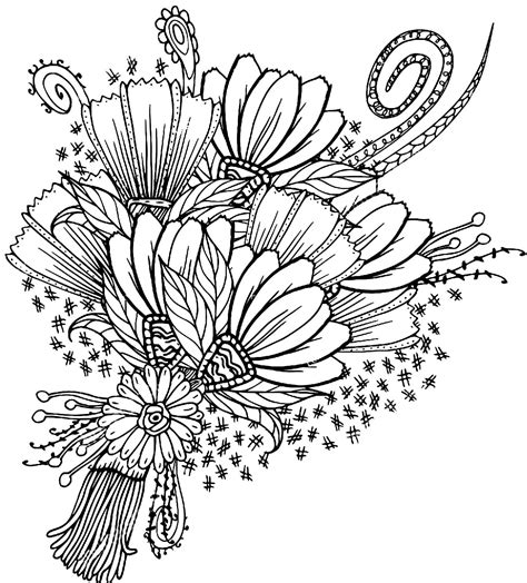 Flower Bouquet Coloring Sheets