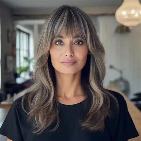 Flattering Hairstyles For Women Over With Bangs Long Hair Older