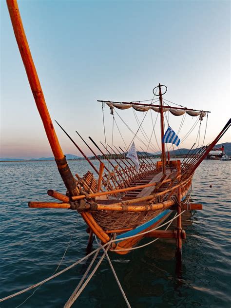 Argo Ship Copy of Prehistoric Vessel in Port Volos, Greece Editorial ...