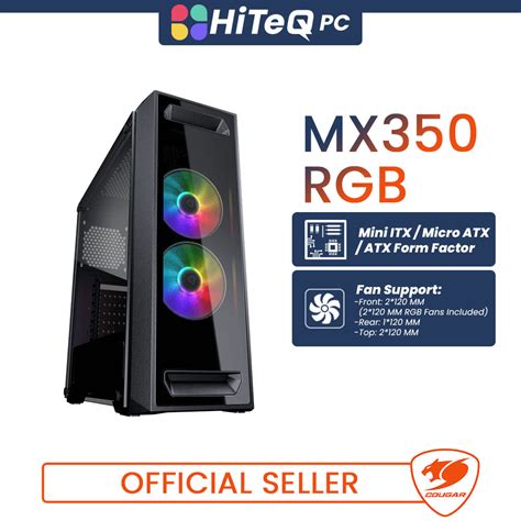 Hiteqpc Cougar Mx Rgb Mid Tower Gaming Case W Tg Fan Atx