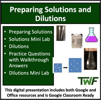 Preparing Solutions And Dilutions Google Slides And Powerpoint Lesson