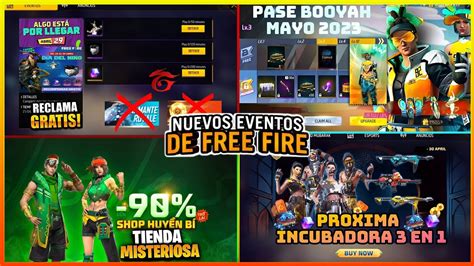 4 EVENTOS DE LA NUEVA AGENDA SEMANAL DE FREE FIRE PASE BOOYAH MAYO