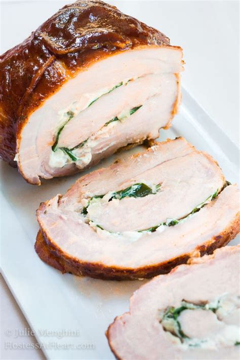 Grill Glazed Spinach And Goat Cheese Pork Roulade Recipe Hostess At Heart