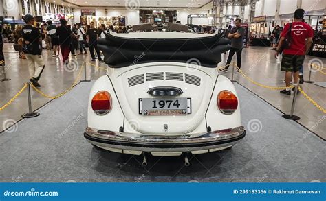 White Volkswagen Beetle Cabriolet On Display Kustomfest 2023 Rear Shot