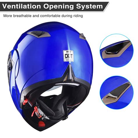 Ahr Motorcycle Helmet Dual Visor Modular Flip Up Full Face Helmet Dot Approved Run M For Adult