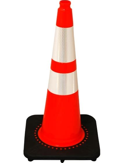 Orange 28 Inch 7 Lb JBC Traffic Cone With Reflective Collars