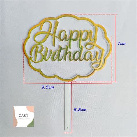 Jual Cake Topper Happy Birthday Awan Shopee Indonesia