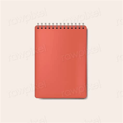 Spiral red notebook mockup isolated | Free Vector - rawpixel