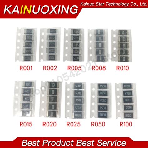 50pcs Alloy Resistance 2512 Smd Resistor Samples Kit 10 Kindsx5pcs