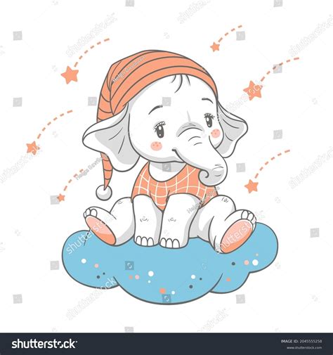 Vector Illustration Cute Baby Elephant Sitting Stock Vector (Royalty Free) 2045555258 | Shutterstock