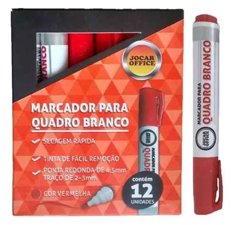 Marcador Para Quadro Branco Cor Vermelho Cxc Jocar Office