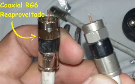 Como Fazer Cabo Coaxial RG6 Reaproveitando Ponta De Fio De Antena