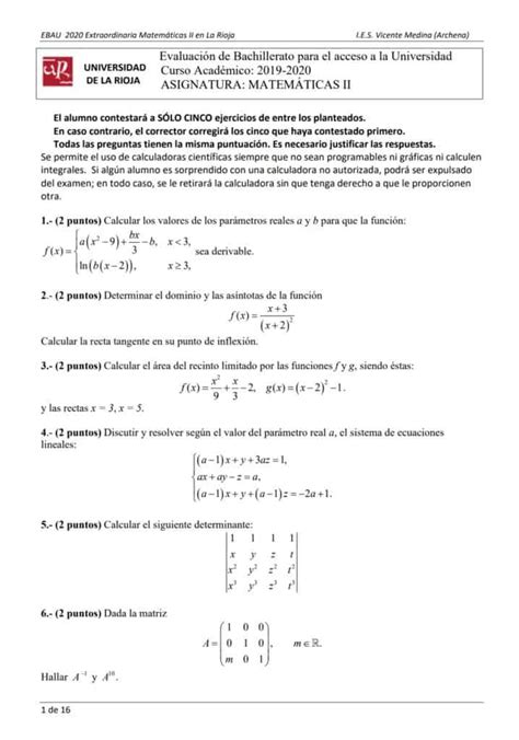 Ebau Matem Ticas La Rioja Ex Menes Y Soluciones