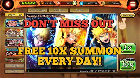 Nxb Nv Free 10x Summon Everyday On Naruto Birthday Banner Don T