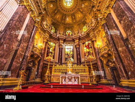 Altar Stained Glass Berlin Cathedral Berliner Dom Berlin Germany ...