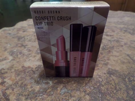 New Bobbi Brown Confetti Crush Lip Trio Bellini Free Spirit Sazan Nude