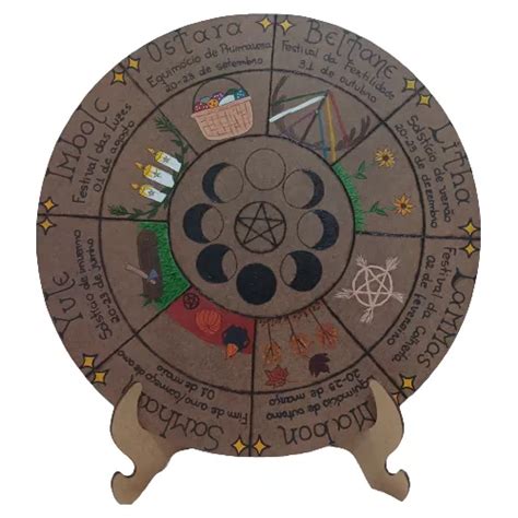 Roda Do Ano Hemisfério Sul Wicca Celta Bruxaria 35cm Mdf