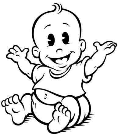 Baby clipart black and white – Clipartix