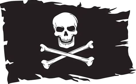 Pirate vector flag (jolly roger pirate flag with skull and cross bones) Stock Vector by ...