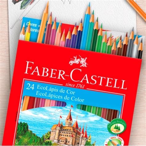 Lápis de cor Faber Castell EcoLápis Sextavado 10 12 15 24 ou 36