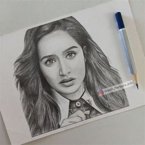 Sketch of shraddha kapoor | Beautiful pencil sketches, Nature art drawings, Pencil sketch images