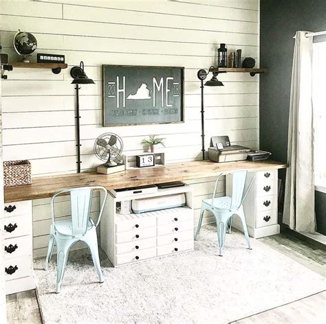 Office With White Shiplap Accent Wall Soul Lane