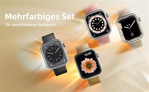 Upneioco St Ck Armb Nder Kompatibel Mit Apple Watch Mm Mm Mm