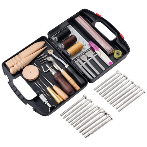 Leather Crafting Tools Kit, 57pcs Leather Working Tools Set with ...