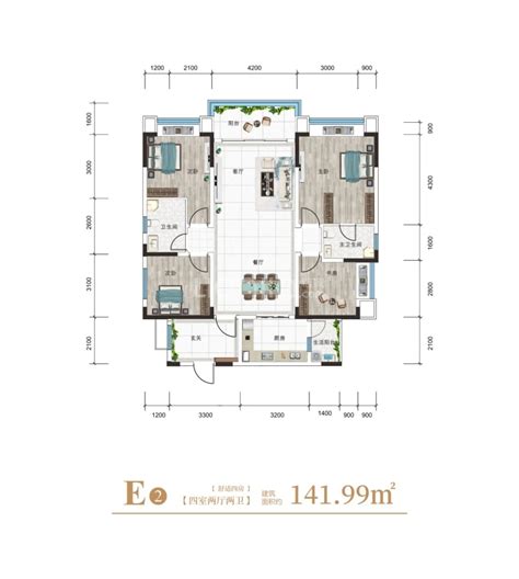 【熙畔别院成都熙畔别院楼盘】零居室户型图3室2厅2卫建面 91m²房型图 成都贝壳新房