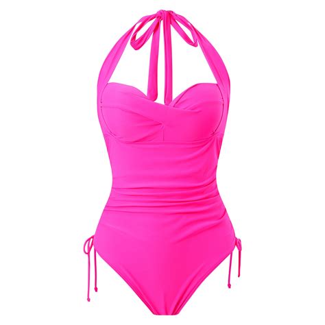 Jxyms Womens One Piece Swimsuits Summer Womens Solid Color Swimsuit