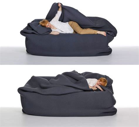 A Bean Bag Bed With Built In Blanket And Pillow Home Design Garden And Architecture Blog Magazine