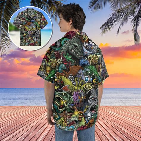 D King Of Monster Toho Godzilla Hawaiian Shirt Vintage Etsy